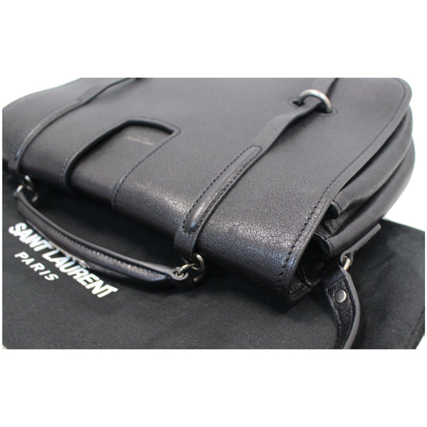 YVES SAINT LAURENT Large Charlotte Leather Messenger Bag Black