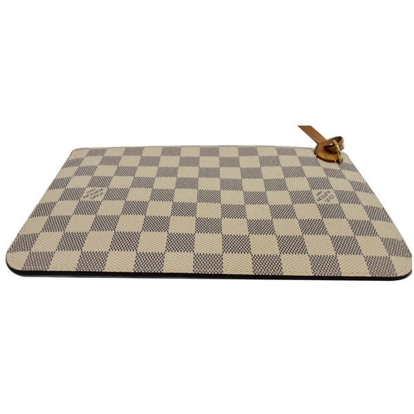 LOUIS VUITTON Neverfull Braided MM Damier Azur Pochette Wristlet White