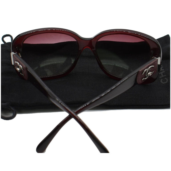 CHANEL Square Burgundy Frame Women Purple Gradient Lens
