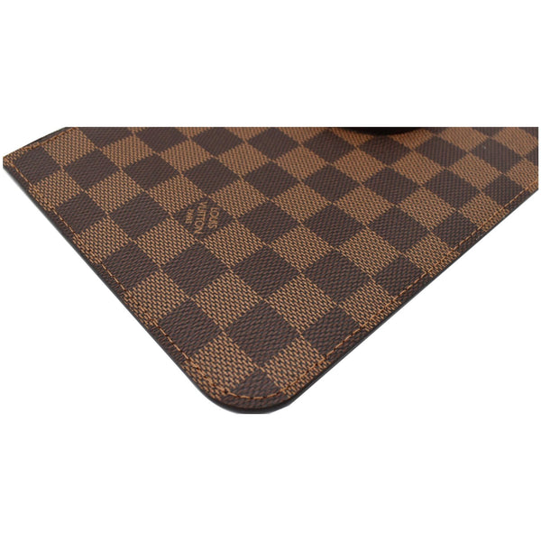 LOUIS VUITTON Neverfull MM Damier Ebene Pochette Wristlet Pouch Brown