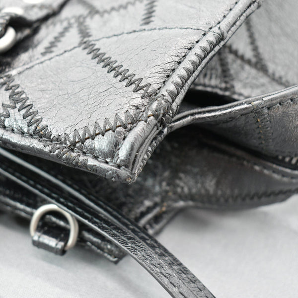 BALENCIAGA Neo Classic Patchwork Leather Top Handle Shoulder Bag Balck