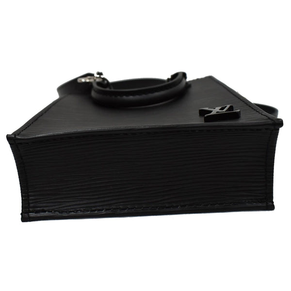 LOUIS VUITTON Petit Sac Plat Epi Leather Crossbody Bag Black