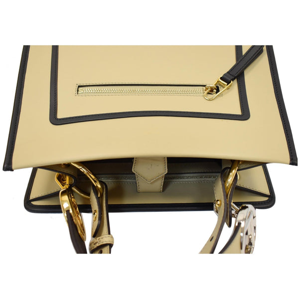 FENDI Runaway Medium Leather Tote Bag Beige