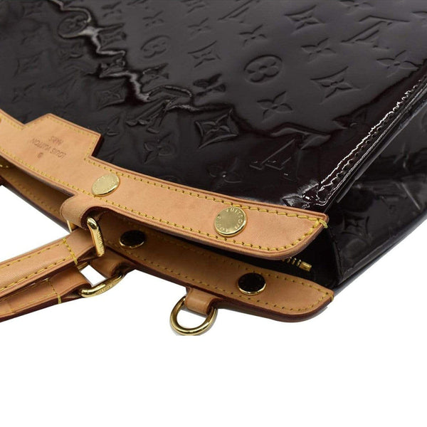 LOUIS VUITTON Brea MM Monogram Vernis Satchel Bag Amarante