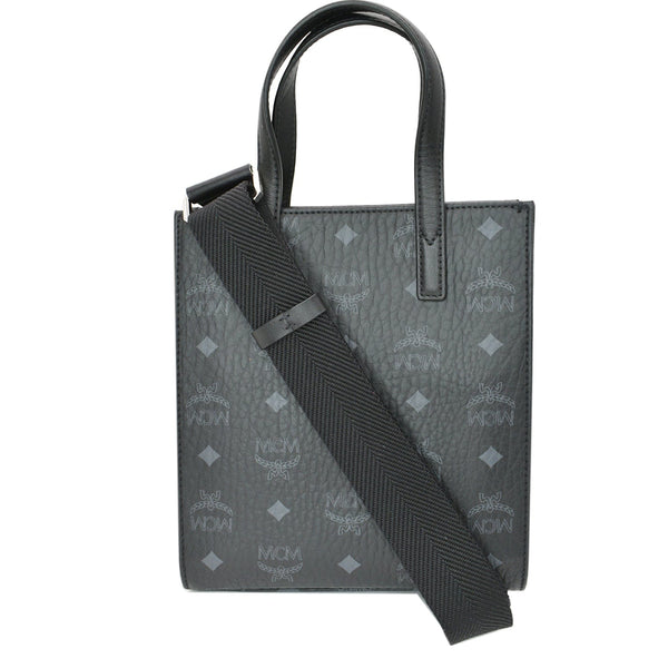 MCM Klassik Monogram Print Leather Tote Bag Black