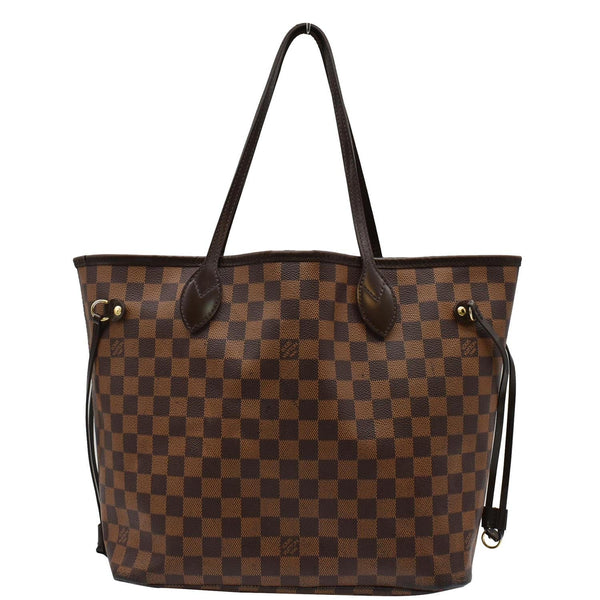 LOUIS VUITTON Neverfull MM Damier Ebene Tote Bag Brown