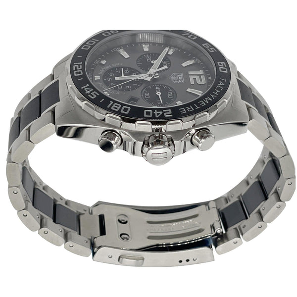 TAG HEUER Formula 1 Chronograph Quartz SS Date Watch Silver Dial 43MM