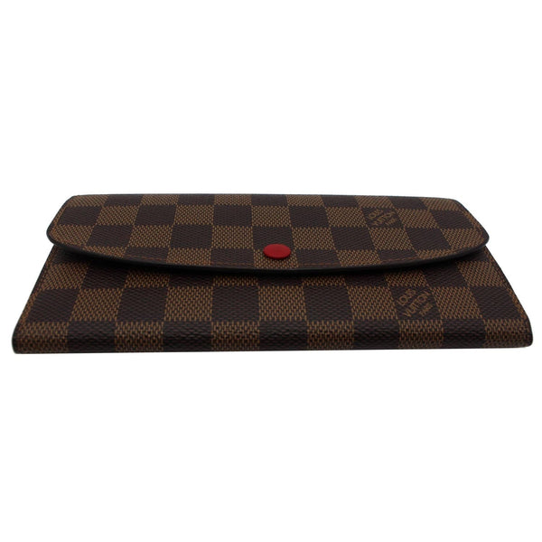LOUIS VUITTON Emilie Damier Ebene Wallet Brown