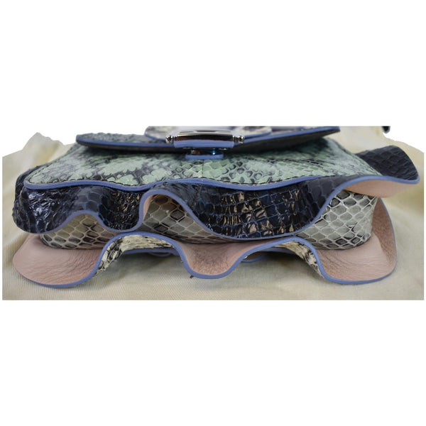 FENDI Baguette MicroWave Python Leather Chain Crossbody Bag Multi