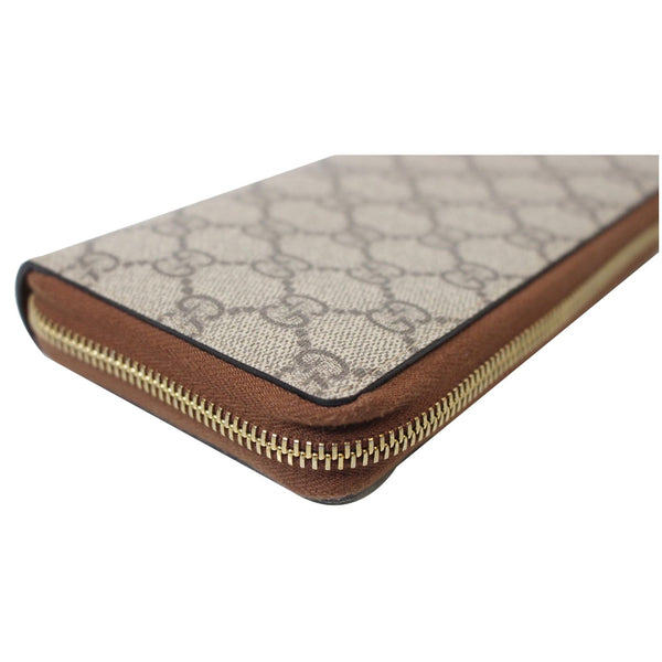 Gucci GG Supreme Zip Around Wallet Beige-Gucci Women