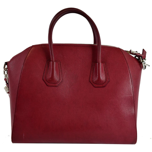 GIVENCHY Antigona Medium Goatskin Leather Shoulder Bag Red