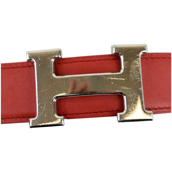 HERMES Constance H Buckle Reversible Belt Red