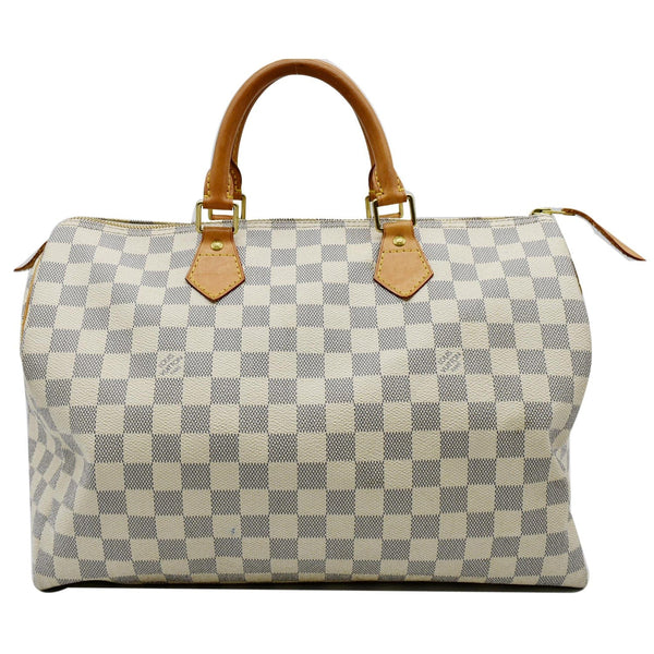 LOUIS VUITTON Speedy 35 Damier Azur Satchel Bag White