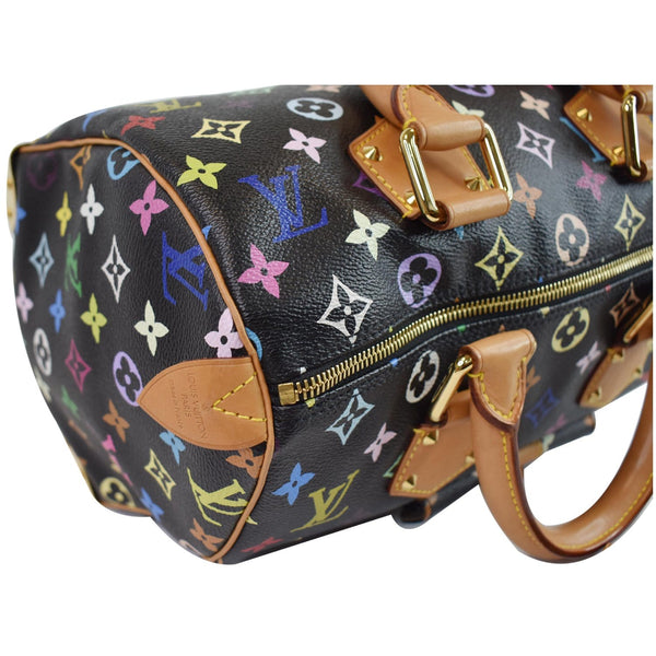 LOUIS VUITTON Speedy 30 Monogram Multicolor Satchel Bag Black