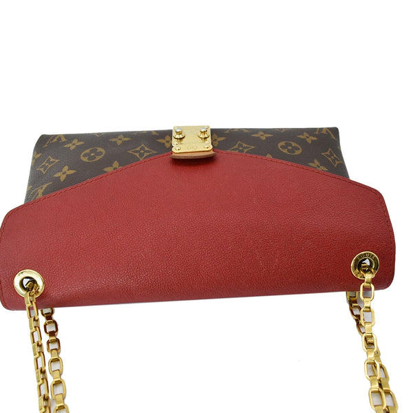 LOUIS VUITTON Pallas Chain Monogram Canvas Crossbody Bag Brown