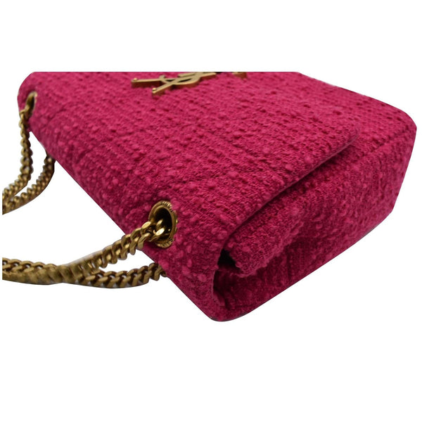 YVES SAINT LAURENT Jamie Medium Carre Rive Gauche Quilted Boucle Shoulder Bag Pink