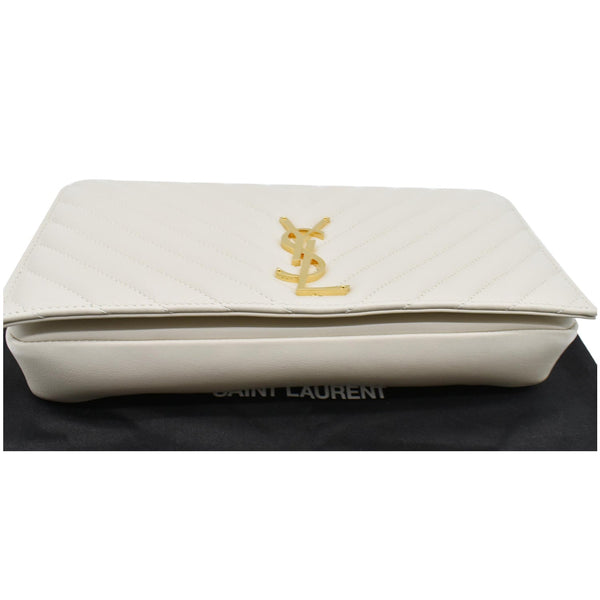 YVES SAINT LAURENT Kate Supple 99 Lambskin Leather Chain Shoulder Bag Light cream