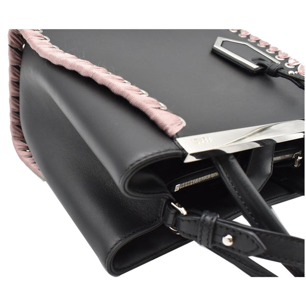 Fendi Petite 2Jours Whipstitch Leather Tote Shoulder Bag