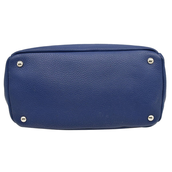 PRADA Vitello Daino Pebbled Leather Tote Bag Blue