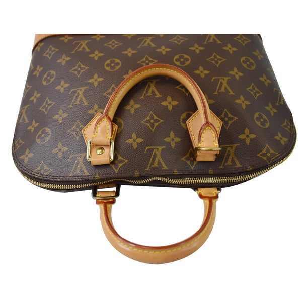 LOUIS VUITTON Alma PM Monogram Canvas Satchel Bag Brown