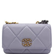 CHANEL 19 CC WOC Leather Wallet On Chain Crossbody Bag Light Lavender