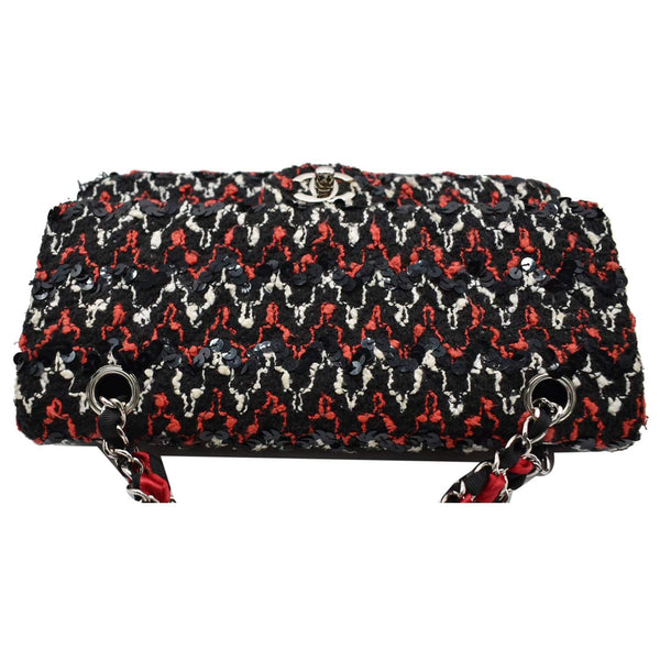 CHANEL Flap Tweed Fabric Shoulder Bag Multicolor