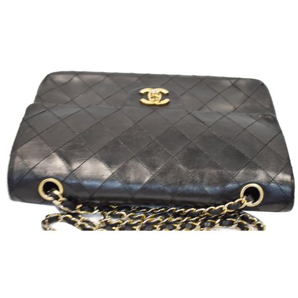 CHANEL CC Vintage Classic Medium Double Flap Calf Shoulder Bag Black