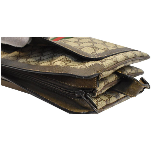 GUCCI Vintage Web Detail GG Canvas Shoulder Bag Beige 14.02.013