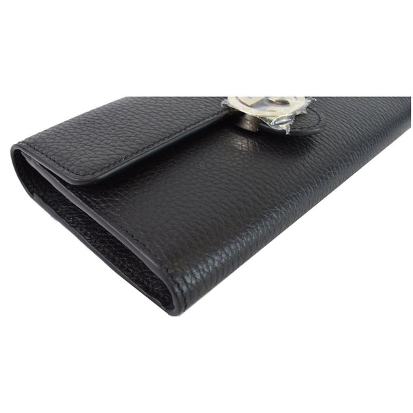 GUCCI GG Interlocking Continental Leather Wallet Black 598166