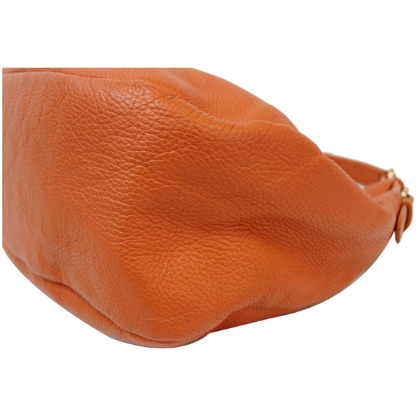 PRADA Vitello Daino Pebbled Leather Hobo Bag Orange
