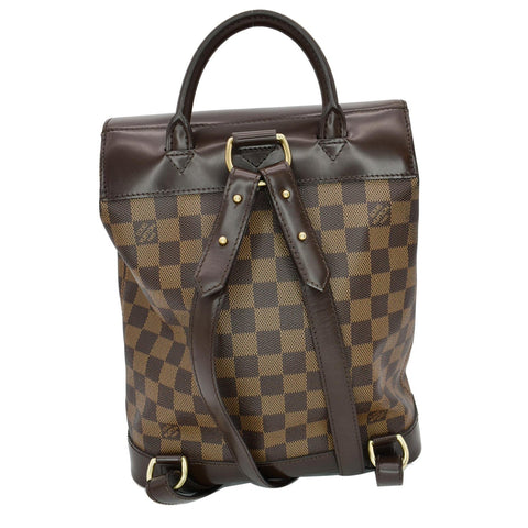 LOUIS VUITTON Soho Damier Ebene Backpack Bag Brown