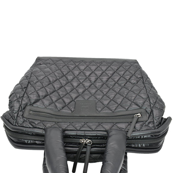 Chanel Coco Cocoon Quilted Nylon Trolley Rolling Bag Black