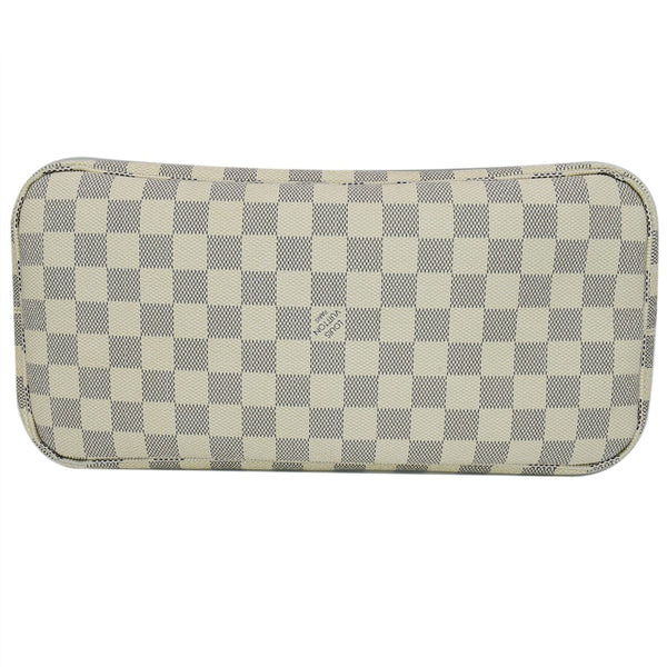 LOUIS VUITTON Neverfull MM Damier Azur Tote Bag Rose Ballerine