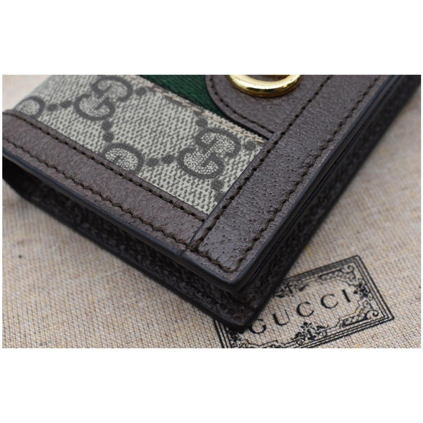 GUCCI Ophidia GG Card Case Wallet Beige