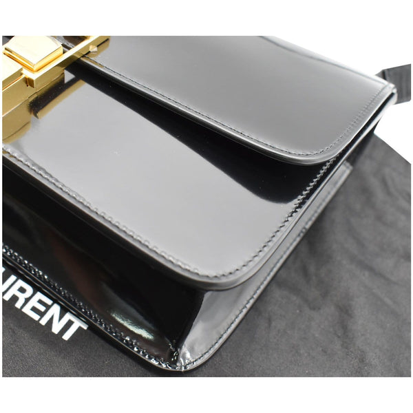 YVES SAINT LAURENT Le Carre Patent Leather Shoulder Bag Black - Final Sale