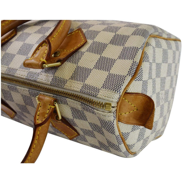 Louis Vuitton Speedy 25 Damier Azur Satchel Bag - white checks