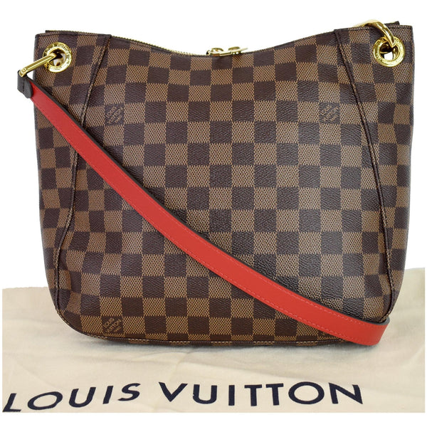 Louis Vuitton South Bank Besace Damier Ebene Bag - red shoulder strap