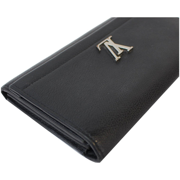 LOUIS VUITTON Lockme II Calfskin Leather Wallet Black