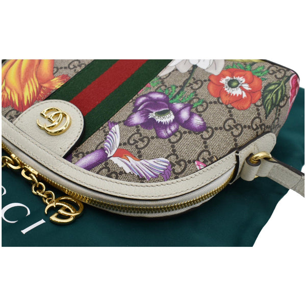 GUCCI Ophidia Flora Small Supreme Canvas Shoulder Bag Beige 499621