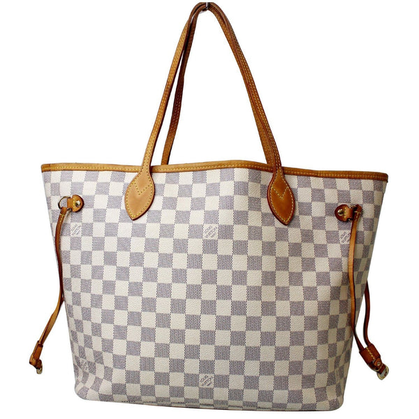 exterior LV Neverfull MM Damier Azur Tote Bag