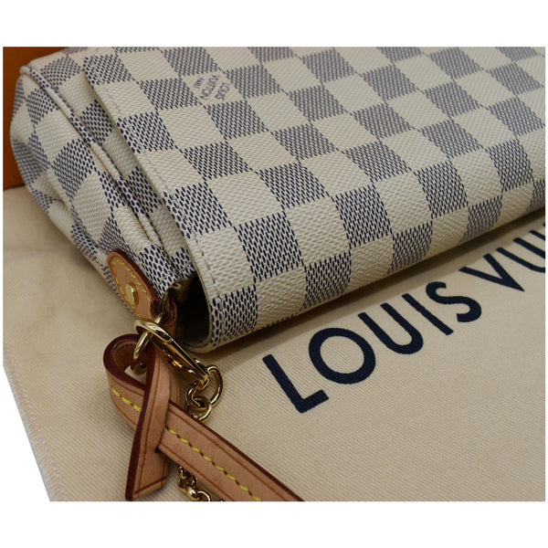 LOUIS VUITTON Favorite MM Damier Azur Crossbody Bag White