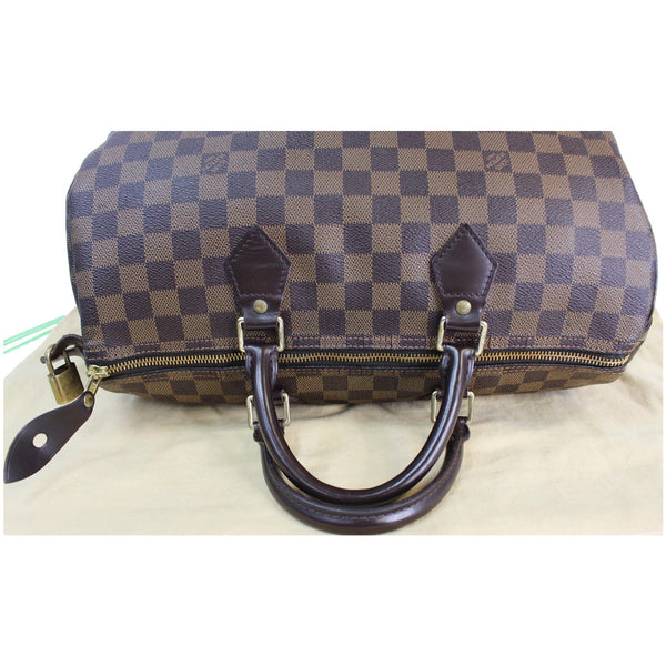 LOUIS VUITTON Speedy 35 Damier Ebene Satchel Bag Brown