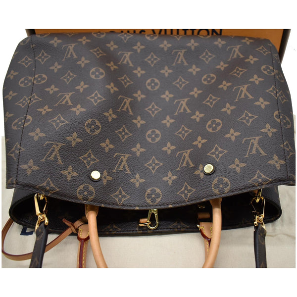 LOUIS VUITTON Montaigne GM Monogram Canvas Shoulder Bag Brown