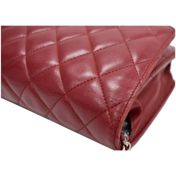 CHANEL CC WOC Leather Wallet On Chain Shoulder Bag Red