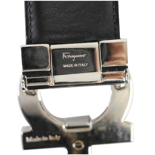 SALVATORE FERRAGAMO Gancini Buckle Reversible Belt Black Size 43