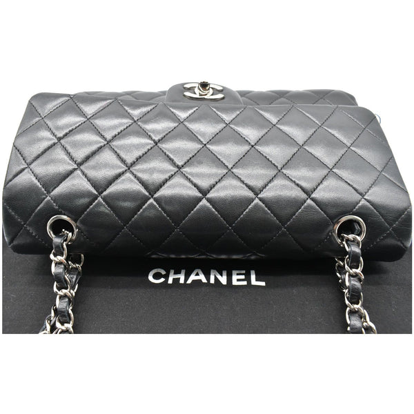 CHANEL Classic Double Flap Medium Leather Shoulder Bag Black