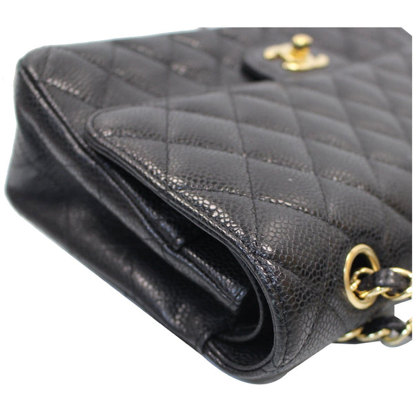 CHANEL Classic Medium Flap Caviar Leather Shoulder Bag Black