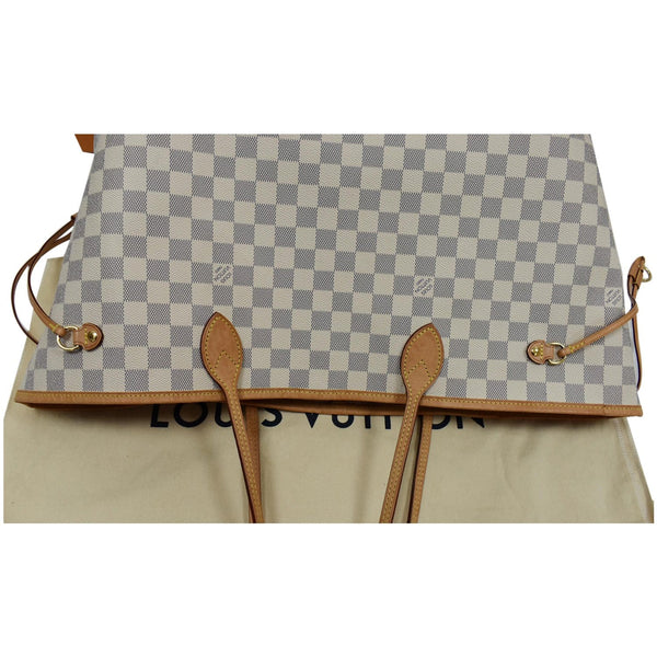 LOUIS VUITTON Neverfull GM Damier Azur Tote Shoulder Bag White