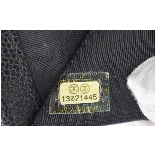CHANEL Classic Flap Caviar Leather Card Holder Wallet Black