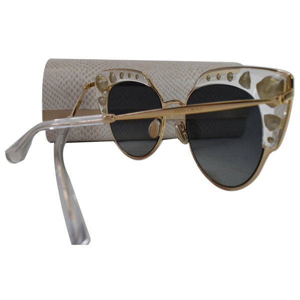 JIMMY CHOO 54 MM Crystal Gold Sunglasses AUDREY/S REJ 54